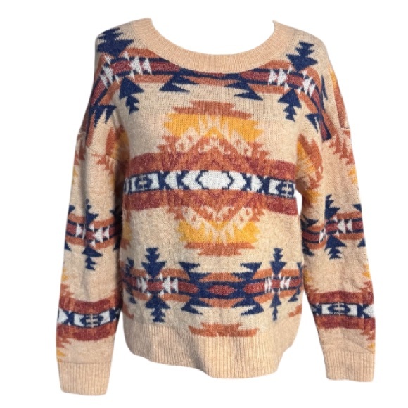 Lucky Brand Southwestern Patterned Sweater wool blend - Picture 5 of 13